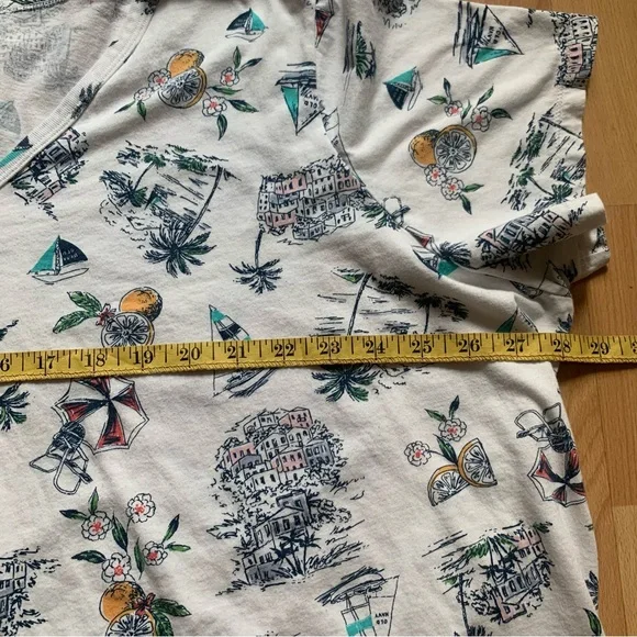 OLD NAVY Womens Size 3X Short Sleeve Top Blouse Shirt Beach Sailing Boat Print - Picture 9 of 10
